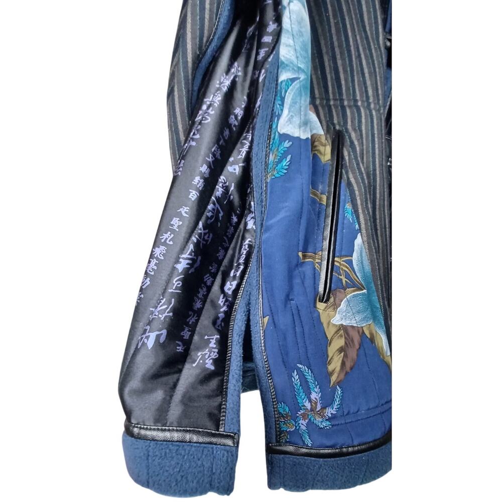 VTG Koos Of Course Womens 1X Chinese Script Reversible Coat Silk Overlay Artsy - Picture 6 of 8